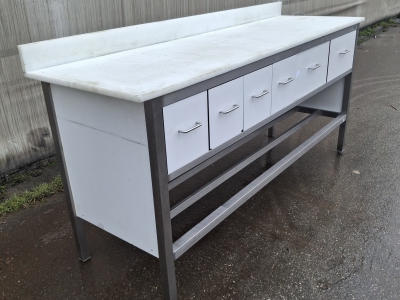 Inox miza s koterm ploščo / rabljena