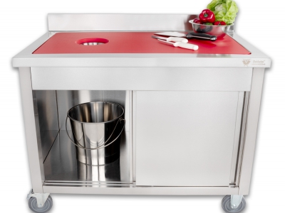 Inox delovna miza s koterm ploščo 110 x 67 cm